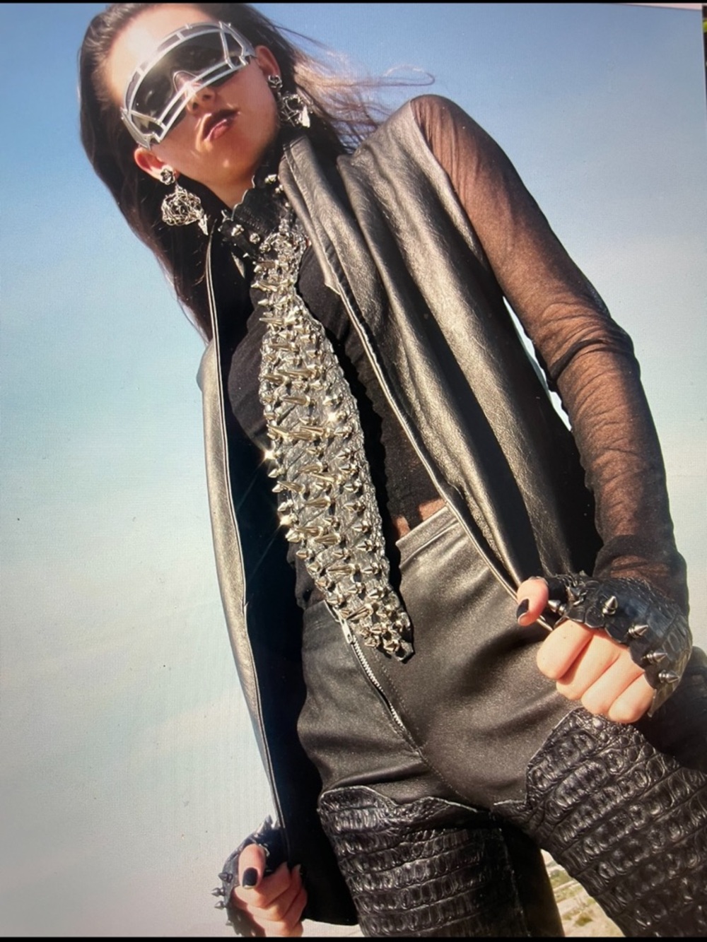 adidas Silver Futuristic Shield Sunglasses
